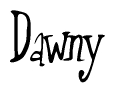 The image is a stylized text or script that reads 'Dawny' in a cursive or calligraphic font.