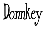 The image contains the word 'Donnkey' written in a cursive, stylized font.