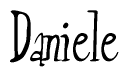 The image contains the word 'Daniele' written in a cursive, stylized font.