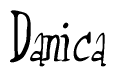 The image contains the word 'Danica' written in a cursive, stylized font.
