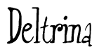 The image contains the word 'Deltrina' written in a cursive, stylized font.