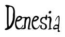 The image contains the word 'Denesia' written in a cursive, stylized font.