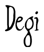 The image contains the word 'Degi' written in a cursive, stylized font.