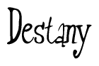 The image is of the word Destany stylized in a cursive script.