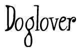 The image is a stylized text or script that reads 'Doglover' in a cursive or calligraphic font.