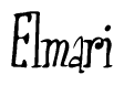 The image is of the word Elmari stylized in a cursive script.