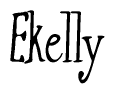 The image contains the word 'Ekelly' written in a cursive, stylized font.