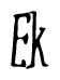 The image is of the word Ek stylized in a cursive script.