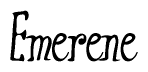 The image contains the word 'Emerene' written in a cursive, stylized font.