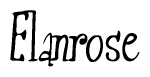 The image is a stylized text or script that reads 'Elanrose' in a cursive or calligraphic font.