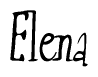 The image is a stylized text or script that reads 'Elena' in a cursive or calligraphic font.