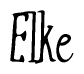 The image is of the word Elke stylized in a cursive script.