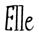 The image contains the word 'Elle' written in a cursive, stylized font.