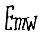 The image contains the word 'Emw' written in a cursive, stylized font.