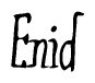 The image contains the word 'Enid' written in a cursive, stylized font.