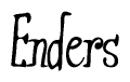 The image is of the word Enders stylized in a cursive script.