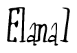 The image is of the word Elana1 stylized in a cursive script.