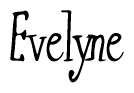 The image contains the word 'Evelyne' written in a cursive, stylized font.