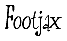 The image is a stylized text or script that reads 'Footjax' in a cursive or calligraphic font.