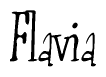 The image is a stylized text or script that reads 'Flavia' in a cursive or calligraphic font.