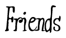 The image is of the word Friends stylized in a cursive script.