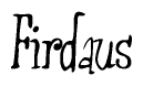 The image is a stylized text or script that reads 'Firdaus' in a cursive or calligraphic font.