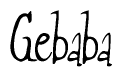 The image is a stylized text or script that reads 'Gebaba' in a cursive or calligraphic font.
