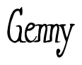 The image contains the word 'Genny' written in a cursive, stylized font.