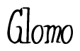 The image is a stylized text or script that reads 'Glomo' in a cursive or calligraphic font.