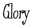 The image is of the word Glory stylized in a cursive script.