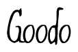 The image is a stylized text or script that reads 'Goodo' in a cursive or calligraphic font.