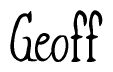 The image is of the word Geoff stylized in a cursive script.