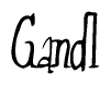 The image contains the word 'Gandl' written in a cursive, stylized font.