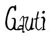 The image contains the word 'Gauti' written in a cursive, stylized font.