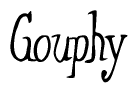   The image is of the word Gouphy stylized in a cursive script. 
