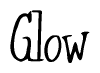 The image is of the word Glow stylized in a cursive script.