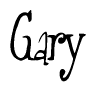 The image is a stylized text or script that reads 'Gary' in a cursive or calligraphic font.