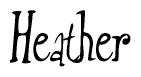 The image contains the word 'Heather' written in a cursive, stylized font.