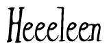 The image contains the word 'Heeeleen' written in a cursive, stylized font.