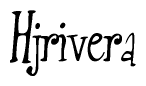 The image contains the word 'Hjrivera' written in a cursive, stylized font.
