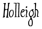 The image is of the word Holleigh stylized in a cursive script.