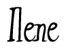 The image is of the word Ilene stylized in a cursive script.