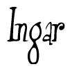 The image is of the word Ingar stylized in a cursive script.