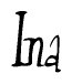 The image is a stylized text or script that reads 'Ina' in a cursive or calligraphic font.