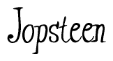 The image is a stylized text or script that reads 'Jopsteen' in a cursive or calligraphic font.