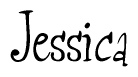 The image is a stylized text or script that reads 'Jessica' in a cursive or calligraphic font.