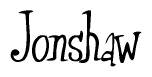 The image contains the word 'Jonshaw' written in a cursive, stylized font.