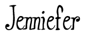 The image is of the word Jenniefer stylized in a cursive script.