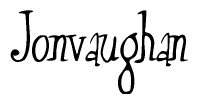 The image is of the word Jonvaughan stylized in a cursive script.