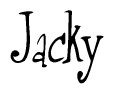 The image contains the word 'Jacky' written in a cursive, stylized font.